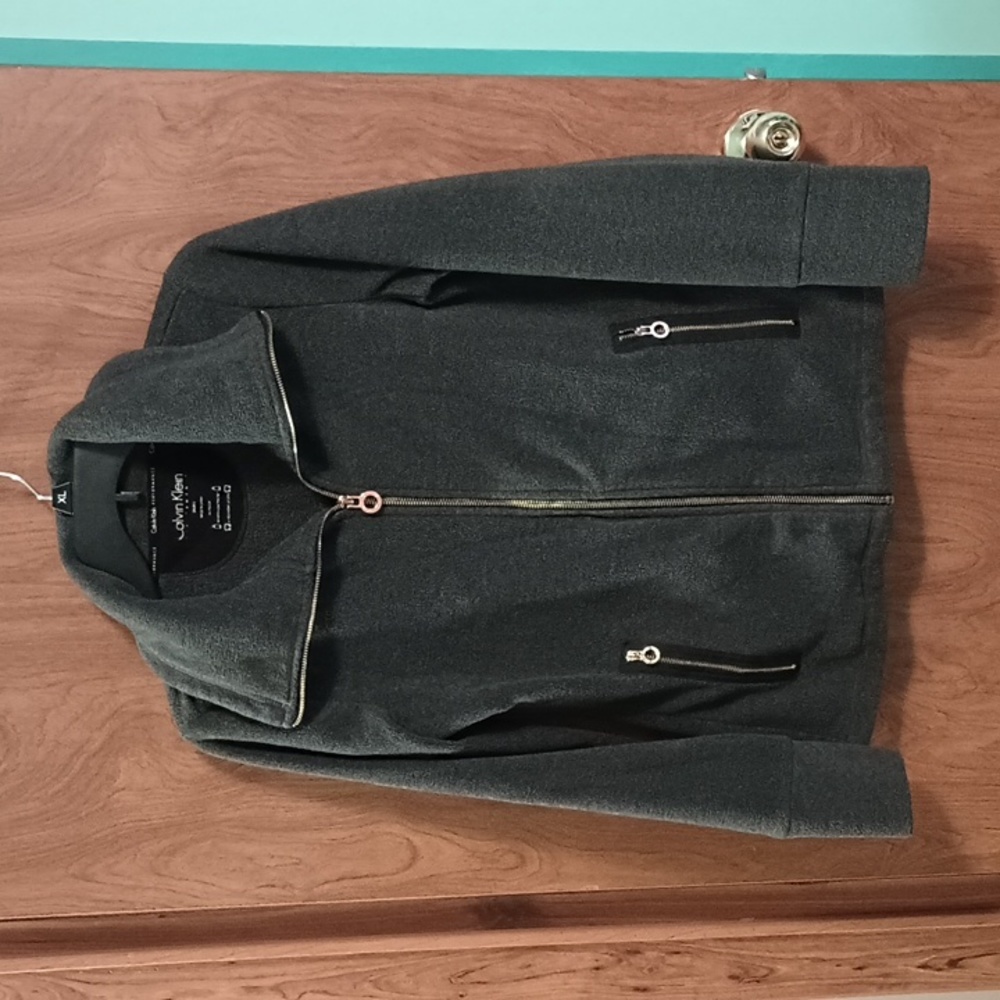Calvin Klein Performance Gray Athletic Walking Running Zip Up Jacket Women Small